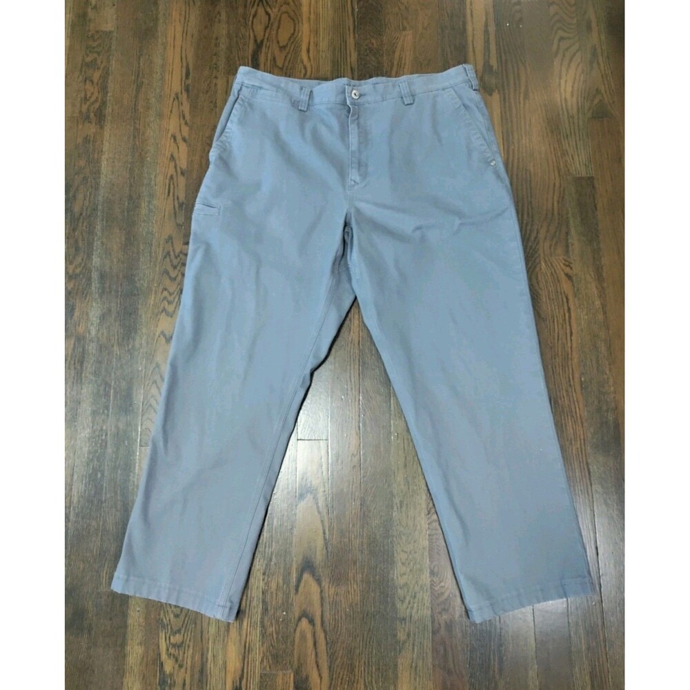 Duluth Flex Ballroom Khakis Men's 38x30 Gray Relaxed Fit Cotton Blend Work EUC
